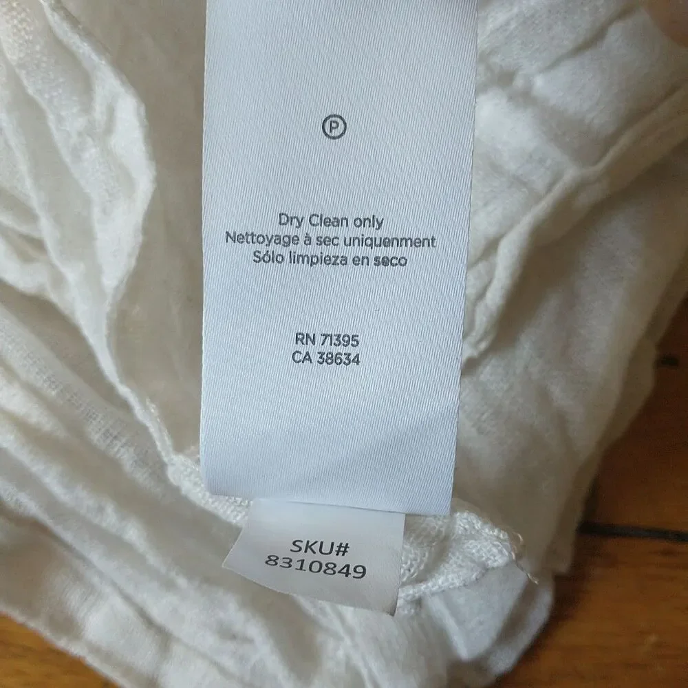 WEST ELM Curtains Panels Sheer 100% Linen White 48x96” Pair 2x